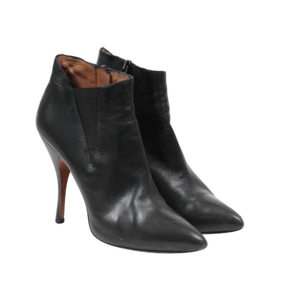 Alaia Womens Booties Size US8 EU38 Black Leather Elastic Side Vanp 120MM Heels